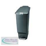 Grey Slim Plastic Pedal Bin 40L 382650