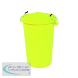 Dustbin with Clip On Lid Yellow 90L 415696