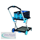 Large Folding Trolley with Folding Box Black/Blue 415149