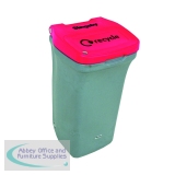 VFM Designer Wheelie Bin Recycling No Lock 90 Litre Red 415719