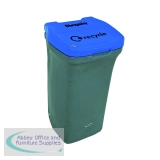 VFM Designer Wheelie Bin Recycling No Lock 90 Litre Blue 415721