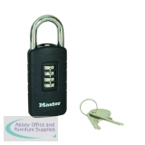 Master Lock Combi Padlock With Override Key Black 656EURDBLK