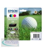 Epson 34 Inkjet Cartridge Page Life 350/300pp 18.7ml B/C/M/Y Ref C13T34664010 [Pack 4]