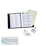 Durable Visitors Book Leather Look 100 Duplicate Carbonless Badge Inserts W90xH60mm Blue Ref 1463-65