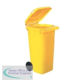 Wheelie Bin High Density Polyethylene with Rear Wheels 120 Litre Capacity 480x560x930mm Yellow