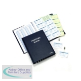 Durable Visitors Book Leather Look 300 Duplicate Carbonless Badge Inserts W90xH60mm Blue Ref 1465-00