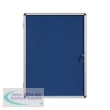 5 Star Glazed Noticeboard with sliding Door Locking Alumin Frame Blue Felt 900x1200mm