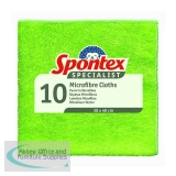 Spontex Specialist Microfibre Cloths Green (Pack of 10) 19700240