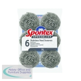 Spontex Specialist Stainless Steel Scourers XL Silver (Pack of 6) 19500135