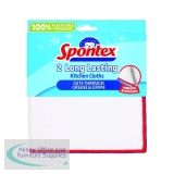 Spontex Long Lasting Kitchen Cloths White (Pack of 2) 19700241