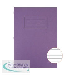 Silvine Exercise Book A4 Ruled with Margin Purple (10 Pack) EX111