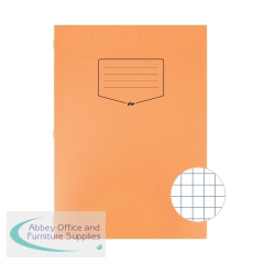 Silvine Tough Shell Exercise Book Squares A4 Orange (Pack of 25) EX145