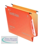 Rexel Crystalfile Classic 15mm Lateral File 150 Sheet Orange (50 Pack) 70671