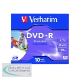 Verbatim DVD+R 16x 4.7GB Inkjet Printable (10 Pack) 43508