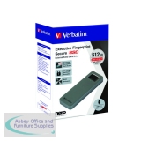 Verbatim Executive Fingerprint Secure Solid State Drive (SSD) USB 3.2 Gen 1 USB-C 512GB Grey 53656