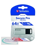 Verbatim Store \'n\' Go Secure Pro USB 3.0 Flash Drive 64GB with AES 256 Hardware Encryption 98666