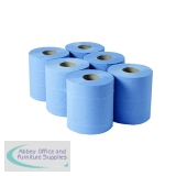 1-Ply Blue Centrefeed Rolls 300mx175mm (Pack of 6) 852660