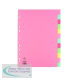 A4 Manilla Divider 12-Part Pink with Assorted Tabs WX01515