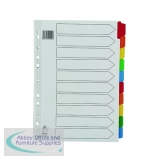 A4 Mylar Divider 10-Part White with Assorted Tabs WX01526