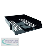 Contract Letter Tray Plastic Construction Mesh Design 275x61x350mm Black WX10050A