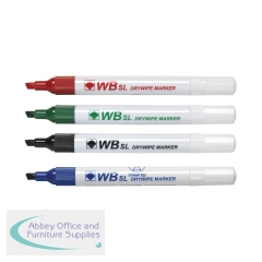 Assorted Whiteboard Markers Chisel Tip (Pack of 4) WX26038